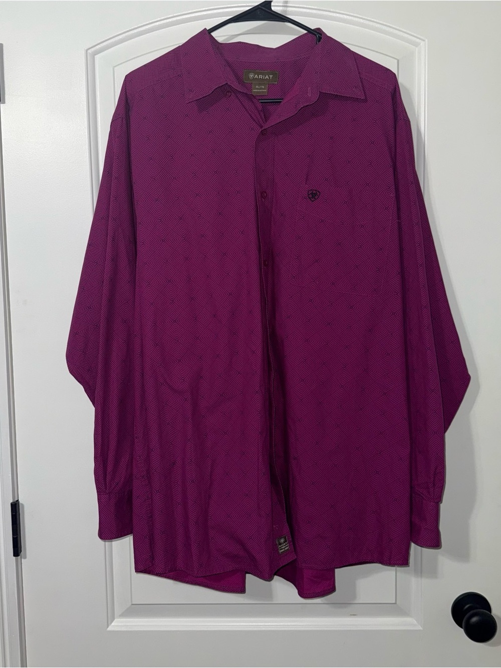 Ariat Long Sleeve Button Down Shirt Men’s Size XL Purple Western Rodeo Cowboy